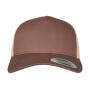 5-Panel Retro Trucker 2-Tone Cap - Brown/Khaki - One Size
